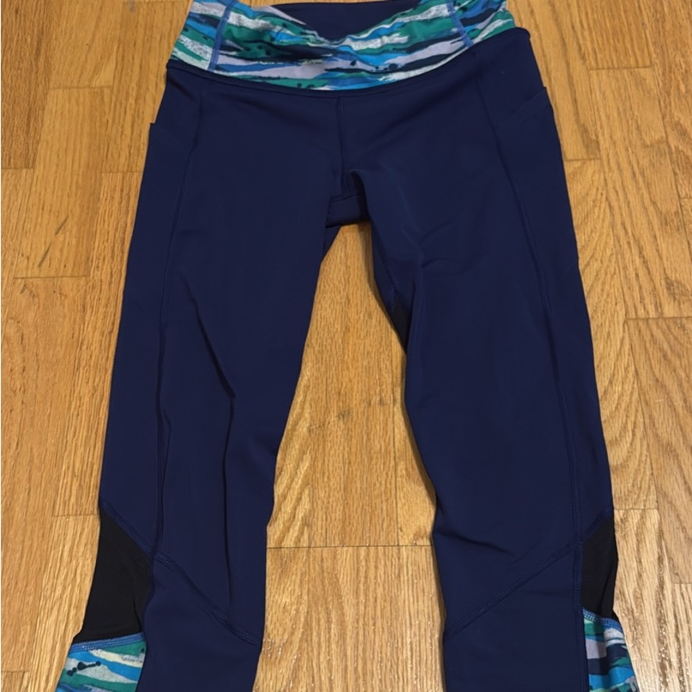 Lululemon Blue and Green Athletic Leggings Size 4